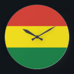 Reloj Redondo Grande Bandera de Bolivia (Bolivia)<br><div class="desc">Productos de bandera mundial de personalizable - Por favor, no dude en añadir su propio texto.</div>