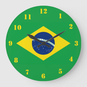 Reloj Redondo Grande Bandera de Brasil Copa Mundial 2026 Fútbol Brasil