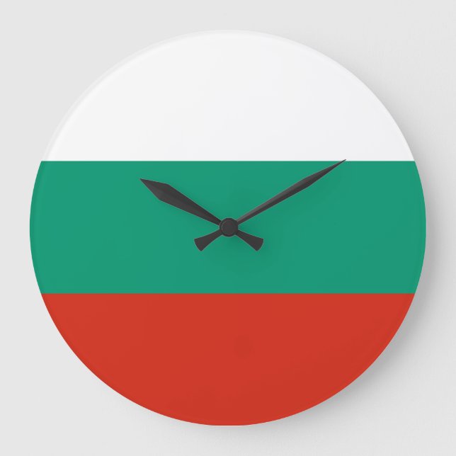 Reloj Redondo Grande Bandera de Bulgaria (Anverso)