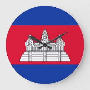 Reloj Redondo Grande Bandera de Camboya