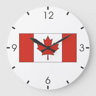 Reloj Redondo Grande Bandera de Canadá