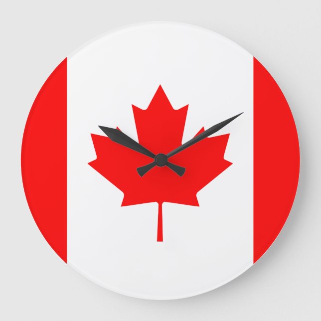 Reloj Redondo Grande Bandera de Canadá (Canadá) (Anverso)