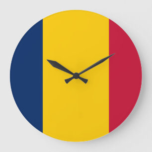 Reloj Redondo Grande Bandera de Chad