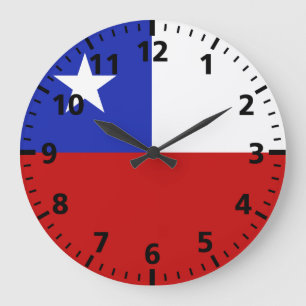 Reloj Redondo Grande Bandera de Chile