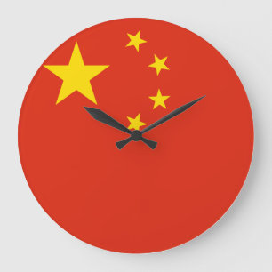 Reloj Redondo Grande Bandera de China