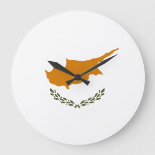 Reloj Redondo Grande Bandera de Chipre