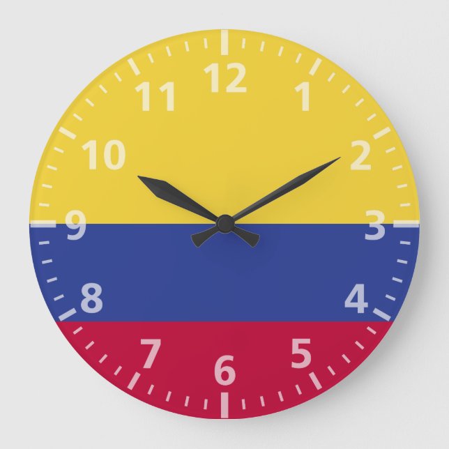 Reloj Redondo Grande Bandera de Colombia (Anverso)