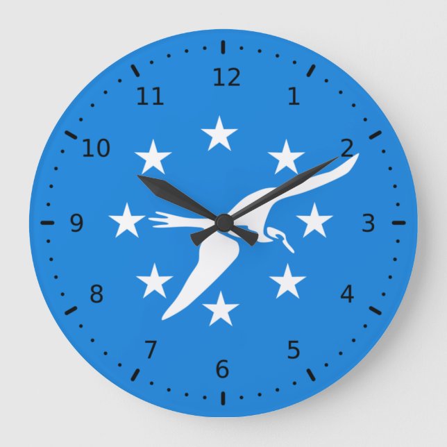 Reloj Redondo Grande Bandera de Corpus Christi, Texas (Anverso)