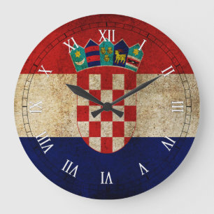 Reloj Redondo Grande bandera de Croacia