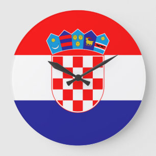 Reloj Redondo Grande Bandera de Croacia (croata)