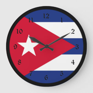Reloj Redondo Grande Bandera de Cuba