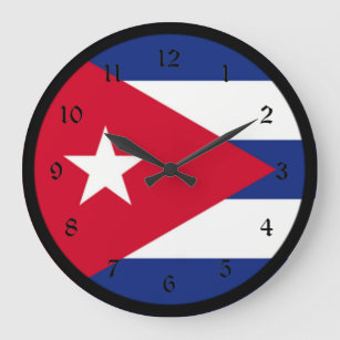 Reloj Redondo Grande Bandera de Cuba