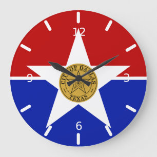 Reloj Redondo Grande bandera de Dallas reloj grande