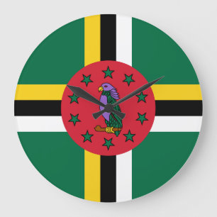 Reloj Redondo Grande Bandera de Dominica