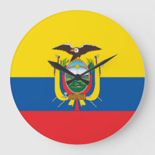 Reloj Redondo Grande Bandera de Ecuador (ecuatoriano)