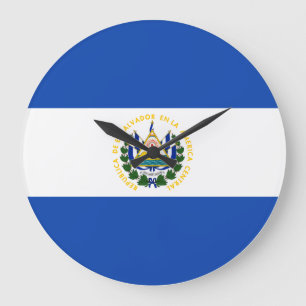 Reloj Redondo Grande Bandera de El Salvador