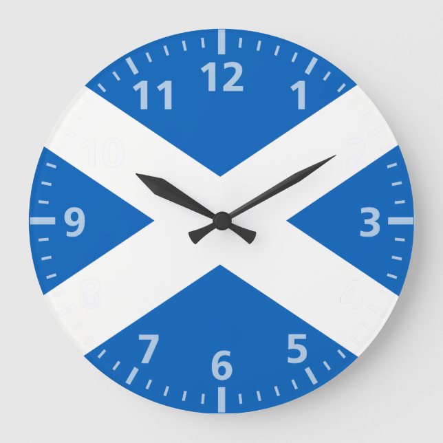 Reloj Redondo Grande Bandera de Escocia (Anverso)