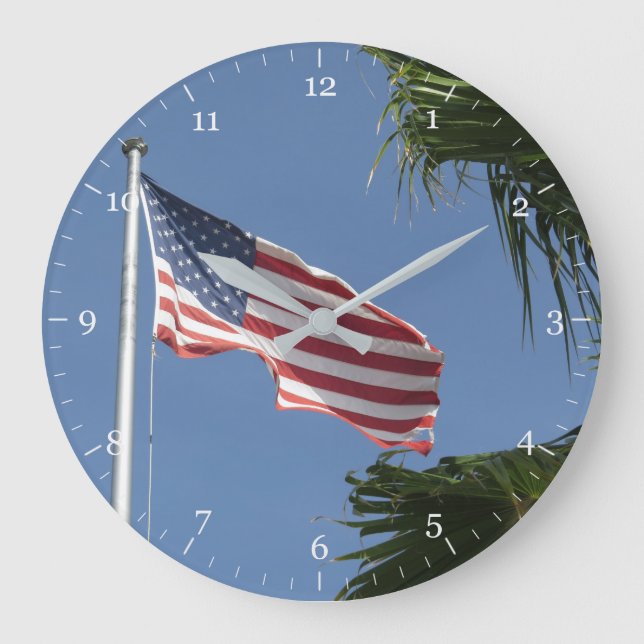 Reloj Redondo Grande Bandera de Estados Unidos (Anverso)