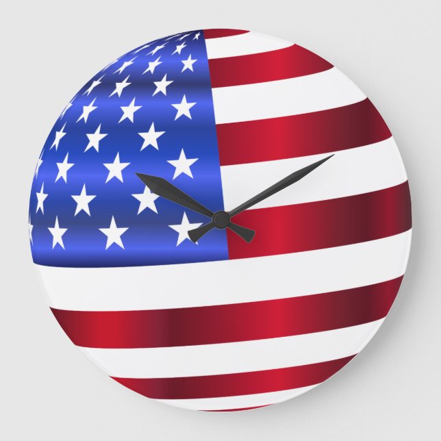 Reloj Redondo Grande Bandera de Estados Unidos (Anverso)