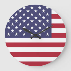 Reloj Redondo Grande Bandera de Estados Unidos