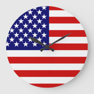 Reloj Redondo Grande Bandera de Estados Unidos