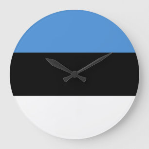 Reloj Redondo Grande Bandera de Estonia