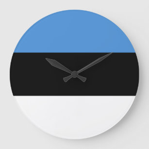 Reloj Redondo Grande Bandera de Estonia