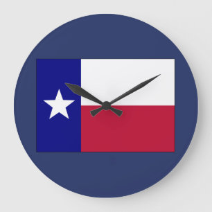 Reloj Redondo Grande Bandera de estrella solitaria de Texas