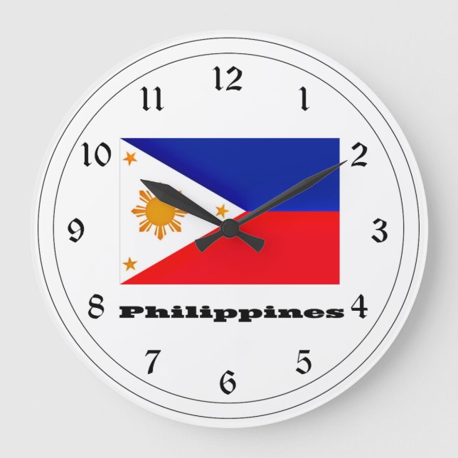Reloj Redondo Grande Bandera de Filipinas (Anverso)