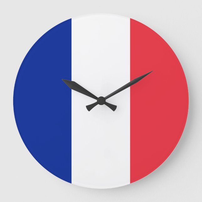 Reloj Redondo Grande Bandera de Francia (francesa) (Anverso)