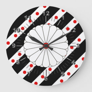 Reloj Redondo Grande Bandera de franjas japonesas