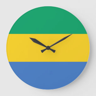 Reloj Redondo Grande Bandera de Gabón