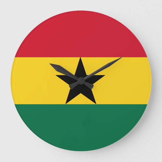 Reloj Redondo Grande Bandera de Ghana (Anverso)