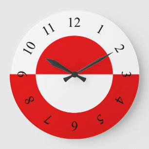 Reloj Redondo Grande Bandera de Groenlandia
