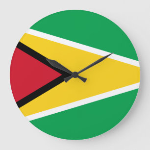 Reloj Redondo Grande Bandera de Guyana (guyanesa)