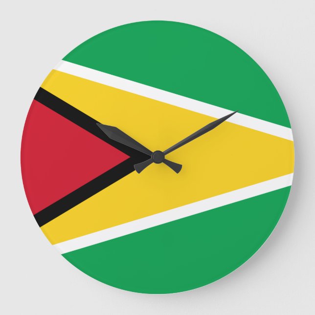 Reloj Redondo Grande Bandera de Guyana (guyanesa) (Anverso)