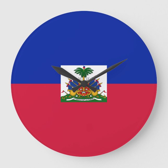 Reloj Redondo Grande Bandera de Haití (haitiana) (Anverso)