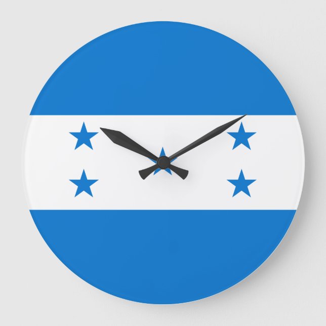 Reloj Redondo Grande Bandera de Honduras (Anverso)