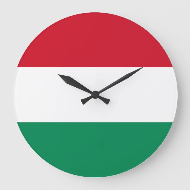 Reloj Redondo Grande Bandera de Hungría (húngara) (Anverso)