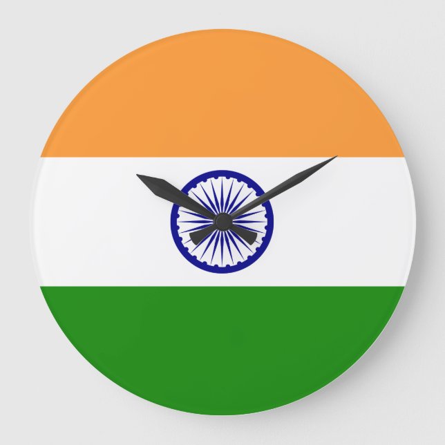 Reloj Redondo Grande Bandera de India (India) (Anverso)