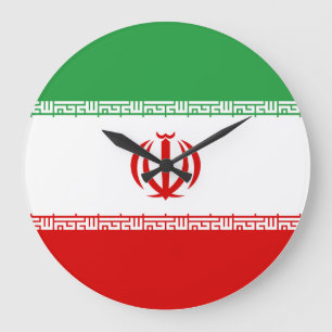 Reloj Redondo Grande Bandera de Irán (iraní)