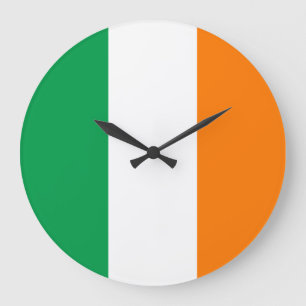Reloj Redondo Grande Bandera de Irlanda