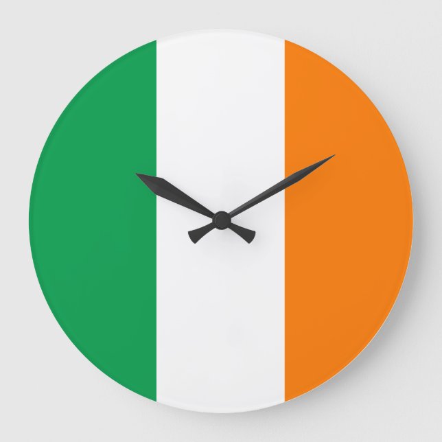 Reloj Redondo Grande Bandera de Irlanda (irlandesa) (Anverso)