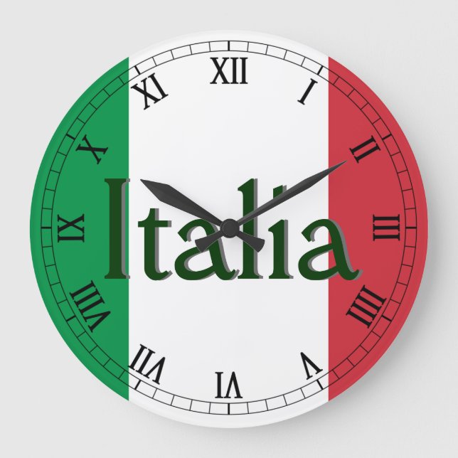 Reloj Redondo Grande Bandera de Italia (Anverso)