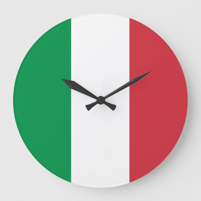 Reloj Redondo Grande Bandera de Italia (Anverso)