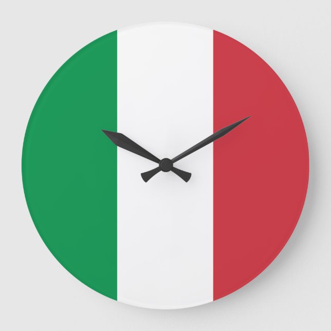 Reloj Redondo Grande Bandera de Italia (Anverso)