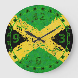 RELOJ REDONDO GRANDE BANDERA DE JAMAICA