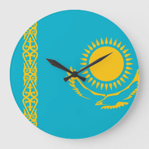 Reloj Redondo Grande Bandera de Kazajistán