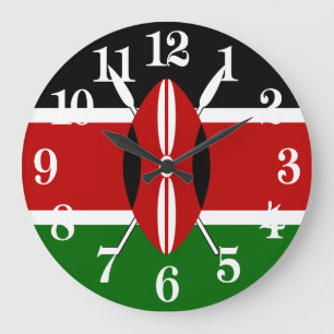 Reloj Redondo Grande Bandera de Kenia Bendera ya Kenia