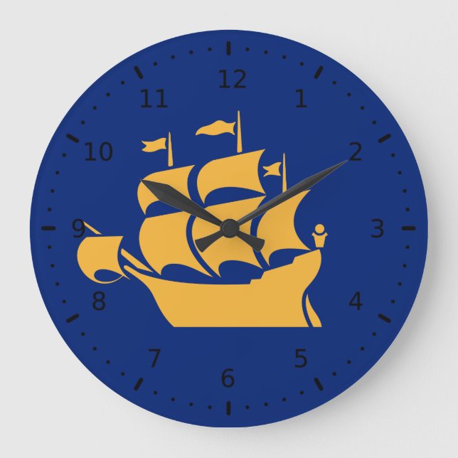 Reloj Redondo Grande Bandera de la ciudad de Quebec (Anverso)